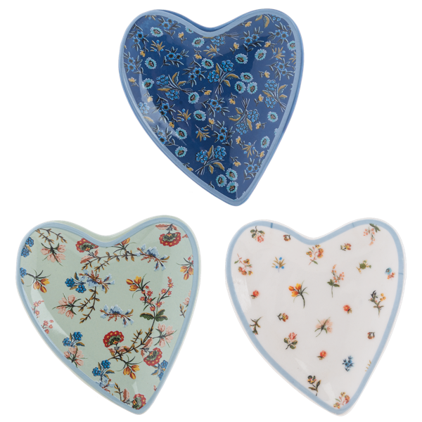 Heirloom Floral Heart Trinket Dish