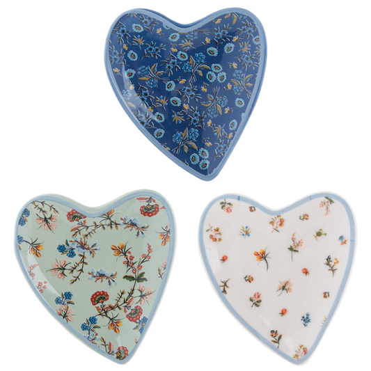 Heirloom Floral Heart Trinket Dish