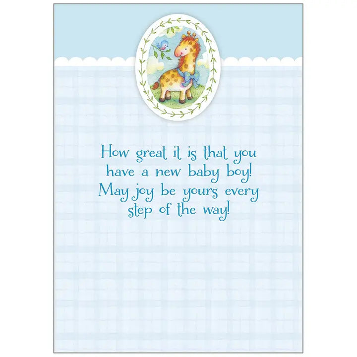 Baby Boy Giraffe - Faith Baby Boy Card- SCD110128
