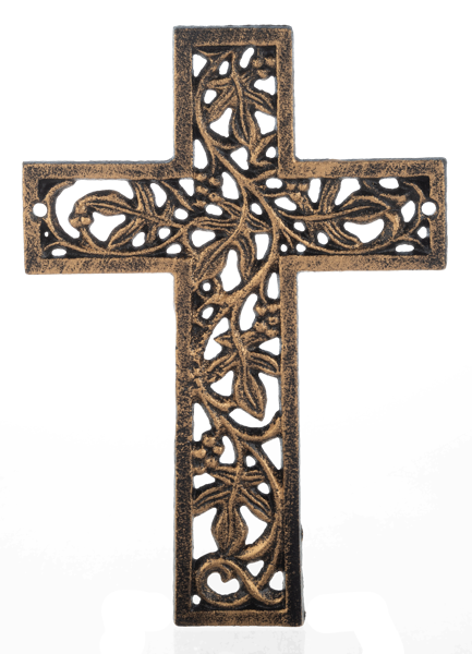Gold Cross with Cutouts Wall Decor