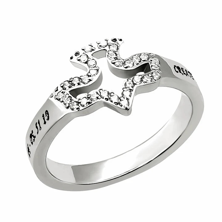 Women's Ring- CZ Dove Ring, "Create In Me A Clean Heart"