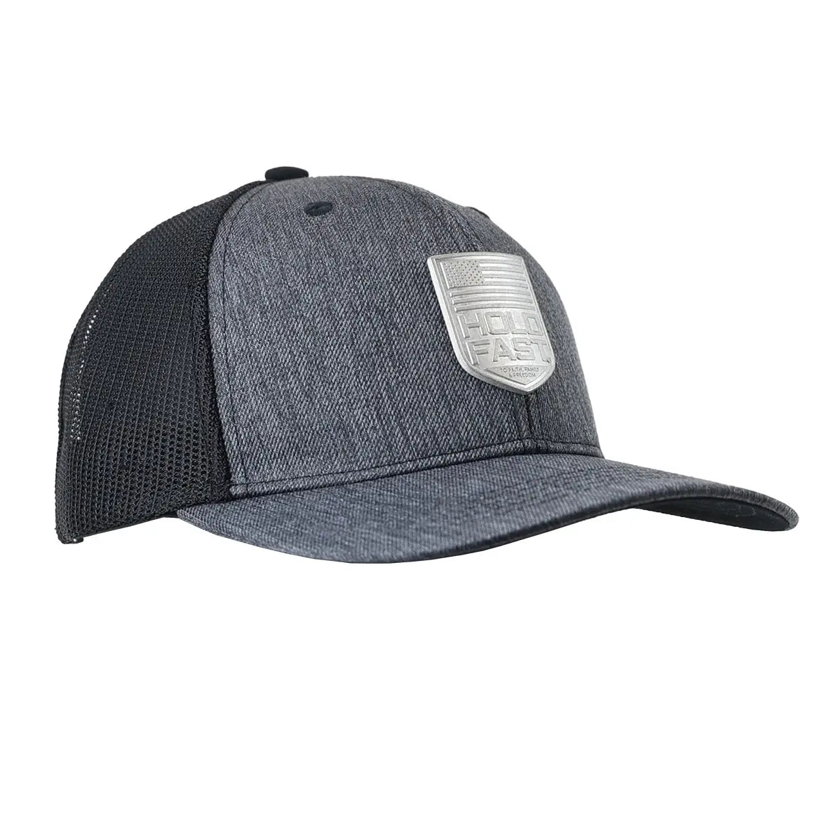 Hold Fast Mens Cap Metal Badge