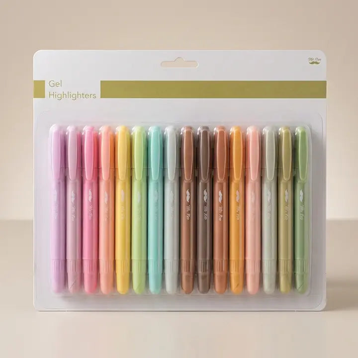 Gel Highlighters 16 Pack Vibrant Colors