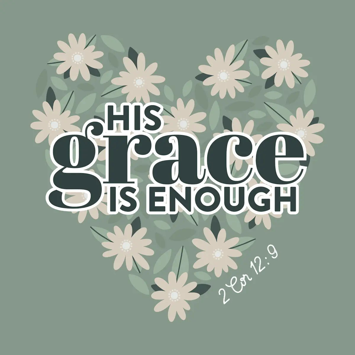 Kerusso 22 oz Stainless Steel Mug With Handle His Grace Is Enough - Green