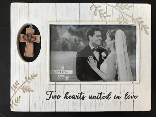 Two Hearts Cross Wedding Frame