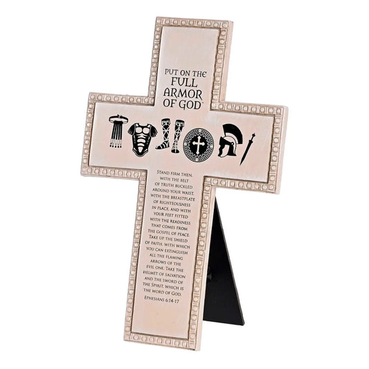 Tabletop Cross Full Armor of God, 10"