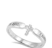 Women's Ring- silver Tiny Tip, "I Know"