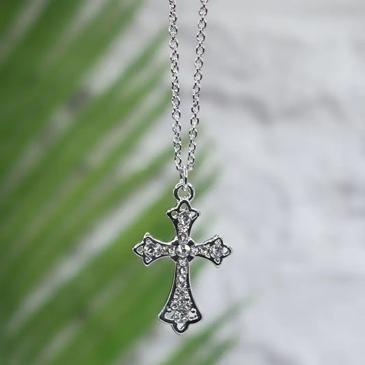 Vintage Silver Cross Necklace