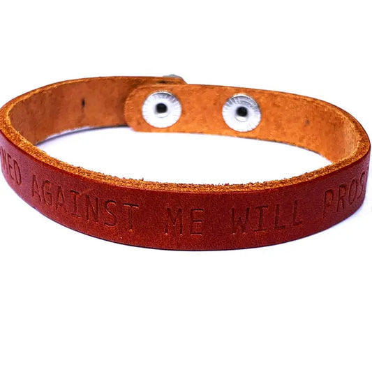Isaiah 54:17 No Weapon Formed Against Me Leather Bracelet