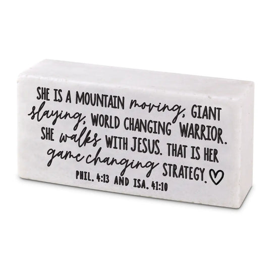 Scripture Block She Moves Mountains