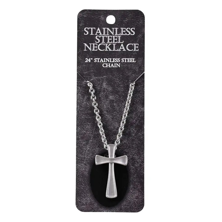 Necklace Mens Matte Finish Steel 24H