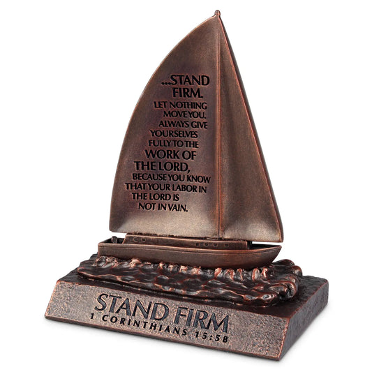 Stand Firm Moments of Faith Small Bronze-Look Sculpture
