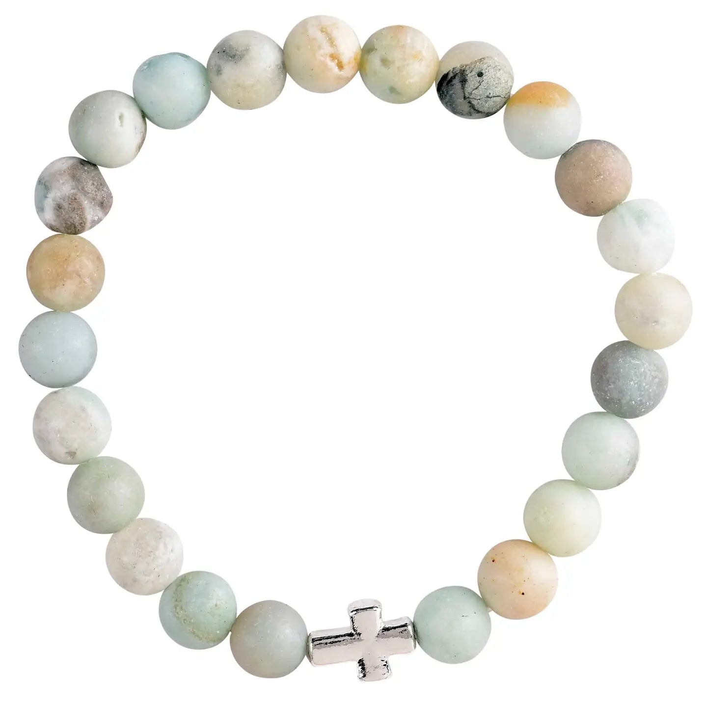 Bracelet Amazonite Stone with Cross