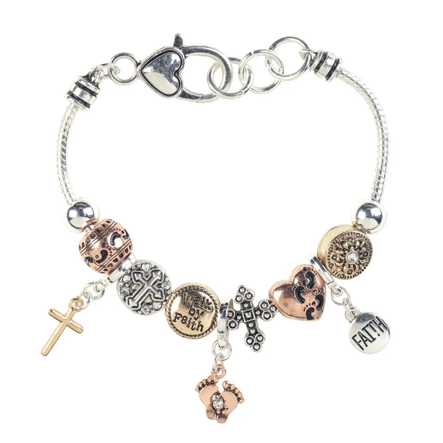 Bracelet Walk By Faith, 3-Tone Beads