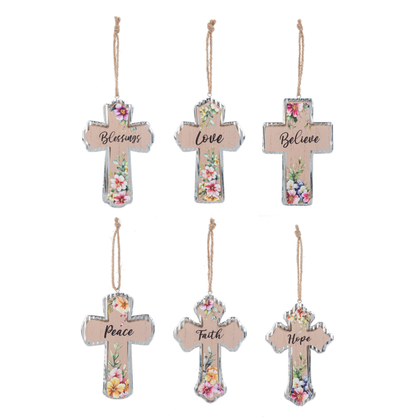 Floral Cross Ornaments