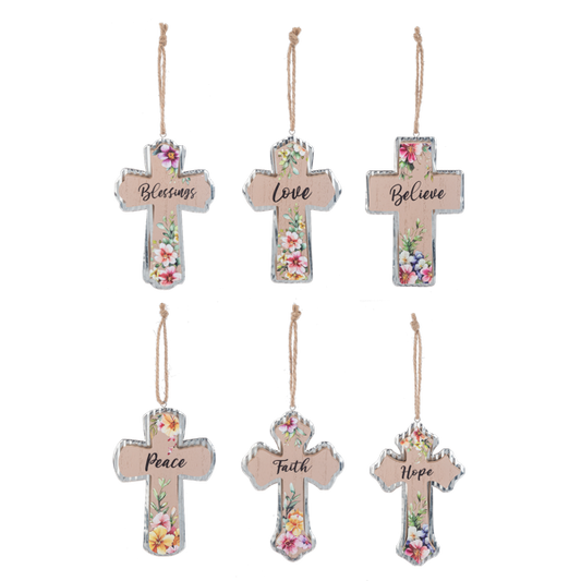 Floral Cross Ornaments