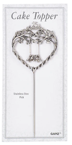 25th Anniversary Cake Topper - Silver