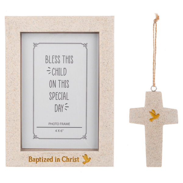 Written in Stone Frame and Ornament Set - Baptism