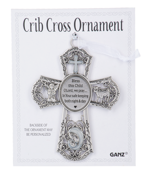 Crib Cross Ornament - White
