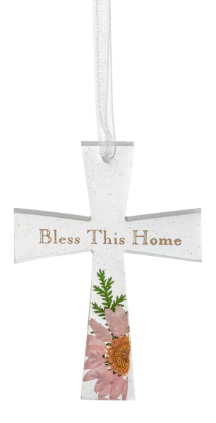 Pressed Flower Cross Ornaments