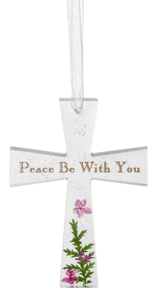 Pressed Flower Cross Ornaments