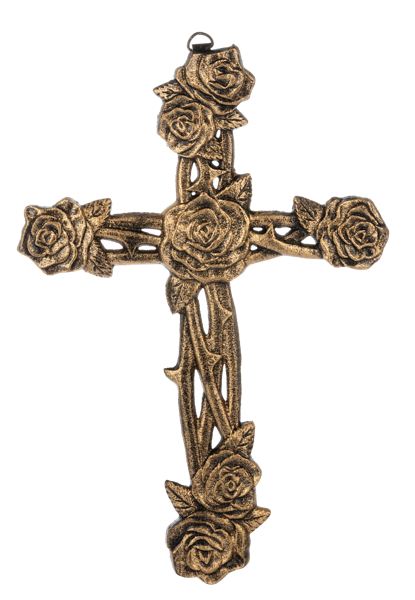 Rose & Thorn Cross Wall Plaque