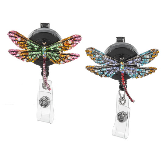 Dragonfly ID Badge Reels on Backer