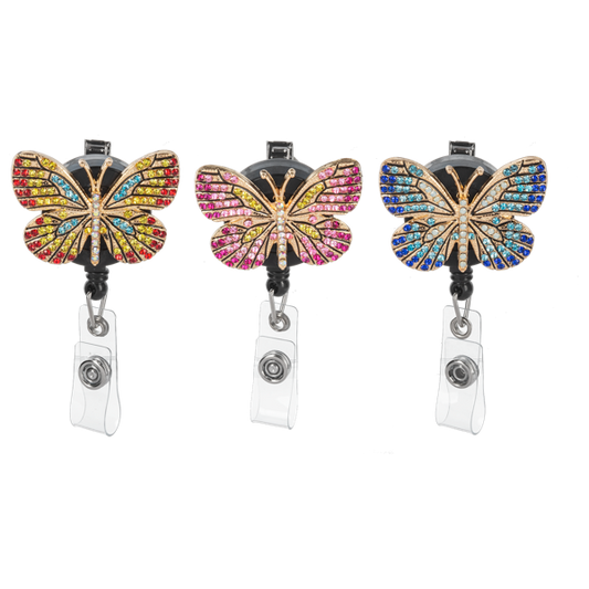 Butterfly ID Badge Reels on Backer