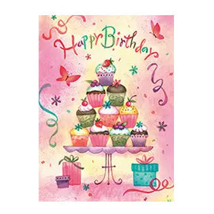 Stacked Cupcakes - Faith Birthday Fun Card- SCD12650