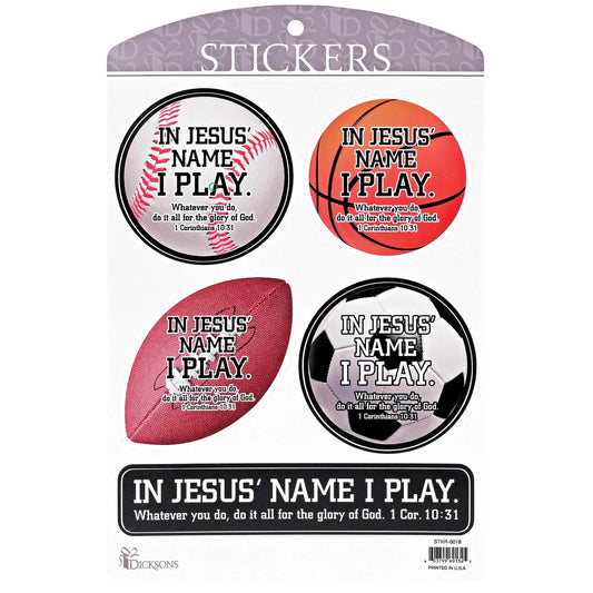 Sticker Sports in Jesus Name I Play