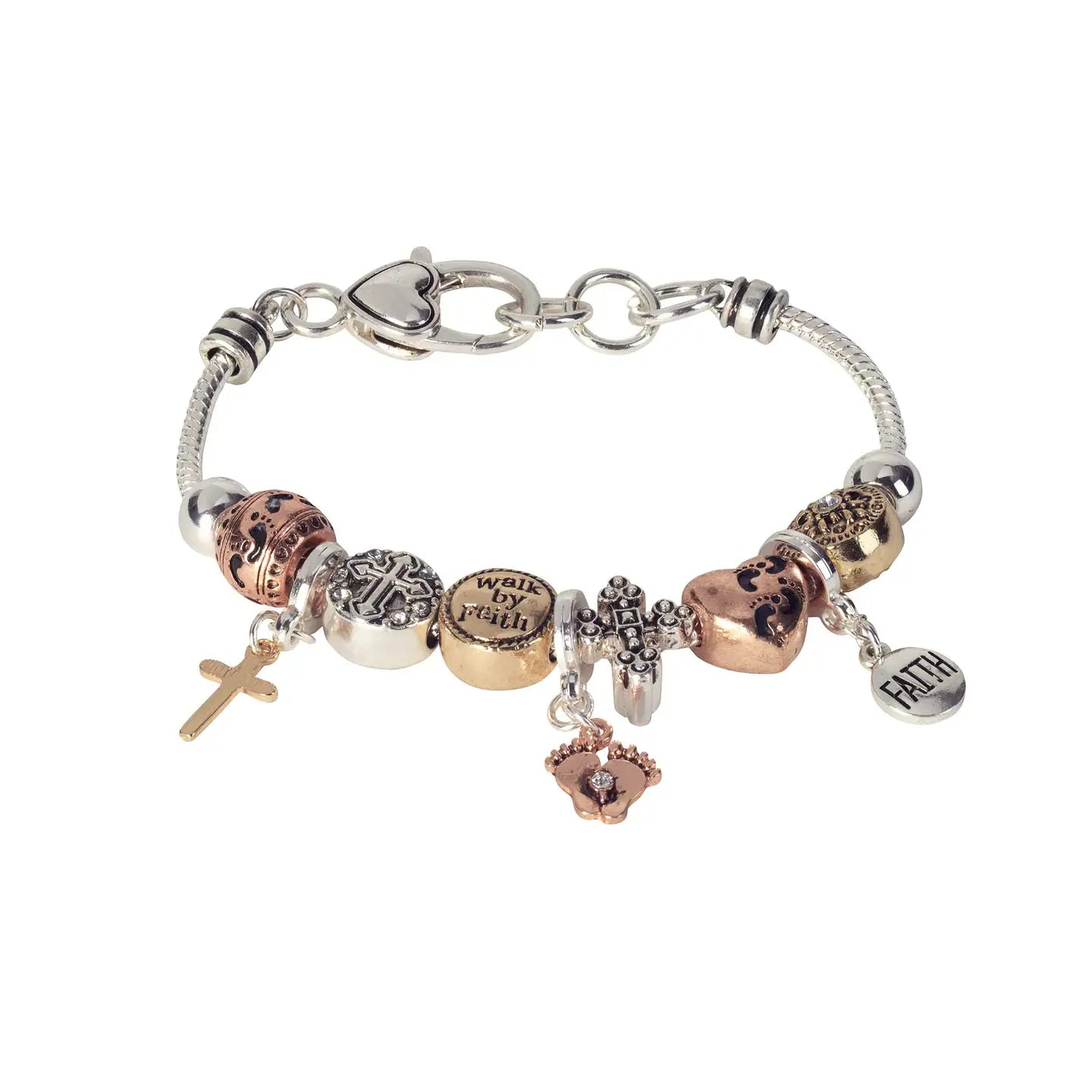 Bracelet Walk By Faith, 3-Tone Beads