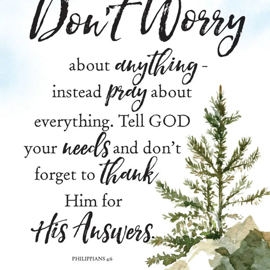 Don't Worry About - Woodland Grace 6X9 Wood Plaque