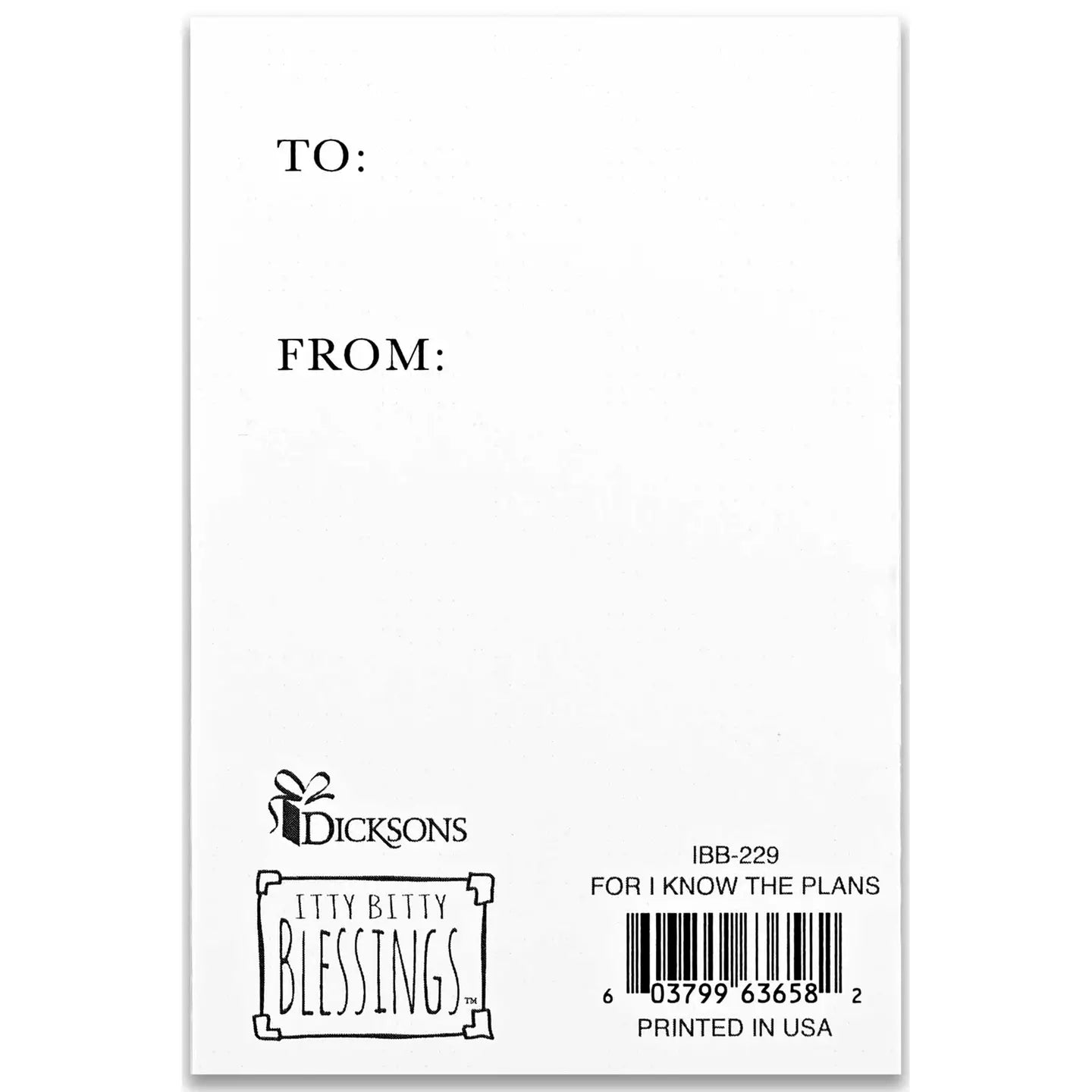 For I Know the Plans Itty Bitty Blessings Card
