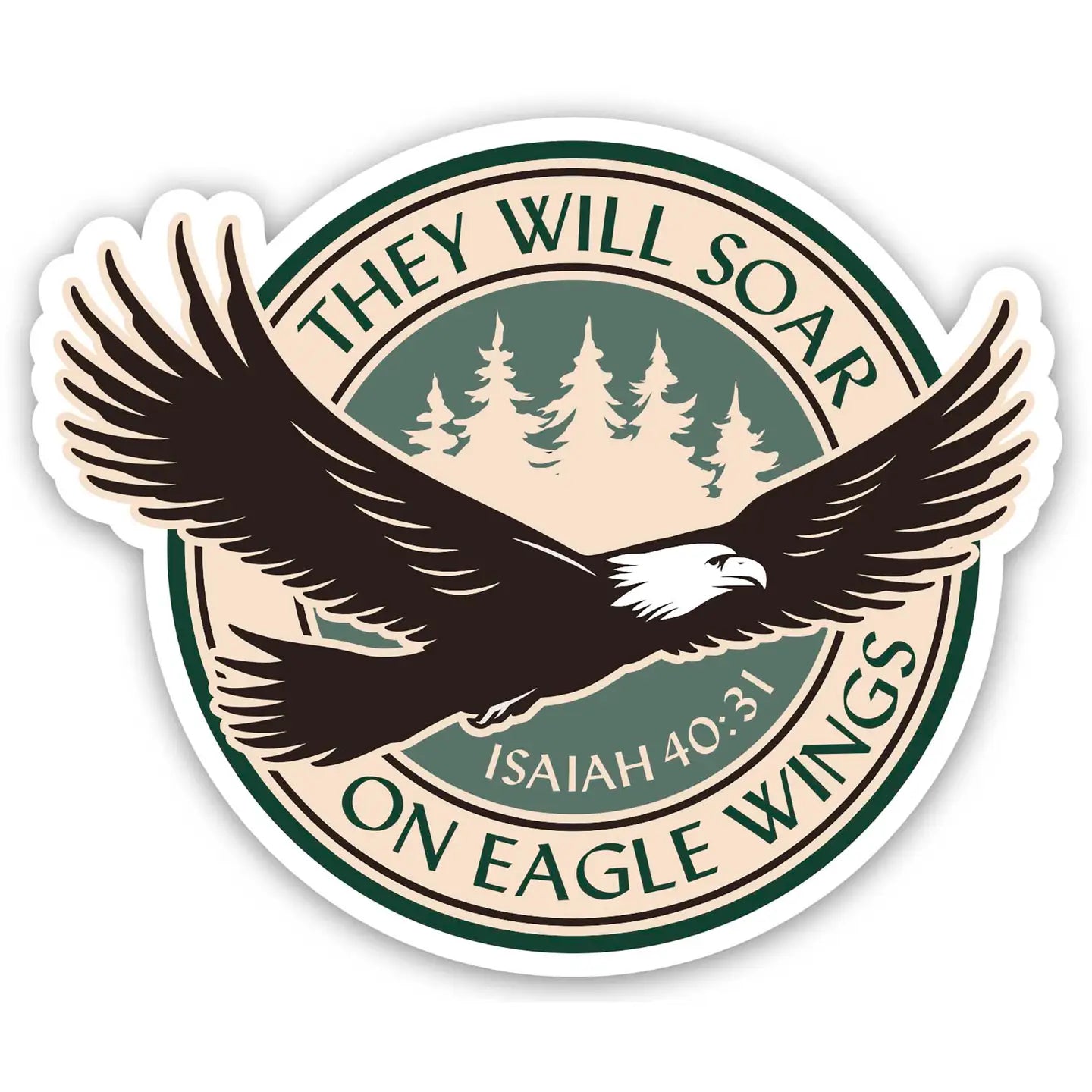 Eagle in Flight They Will Soar Sticker