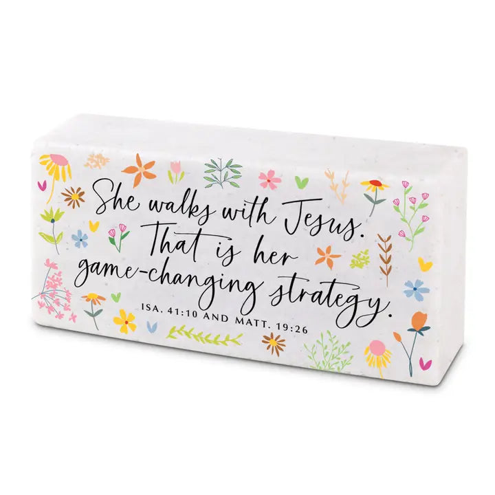 Colorful Floral Scripture Block