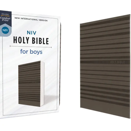 Niv Bible For Boys, Soft Touch Edition, Leathersoft, Gray