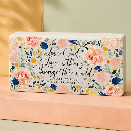 Colorful Floral Scripture Block