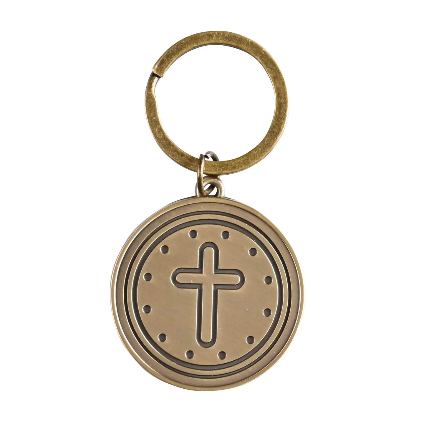 Cross Grace Gratitude Gold Keyring