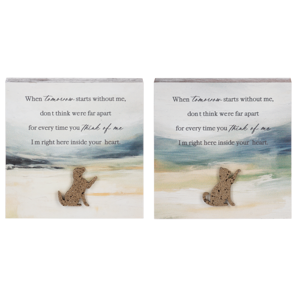 Bereavement Watercolor Pet Message Art Blocks, sold separately