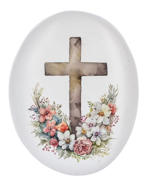 Watercolor Church & Cross Stones