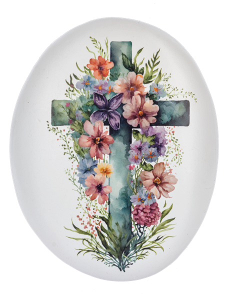 Watercolor Church & Cross Stones