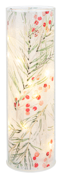 LED Light Up Winterberry Pillar Large