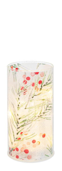 LED Light Up Winterberry Pillar, Small