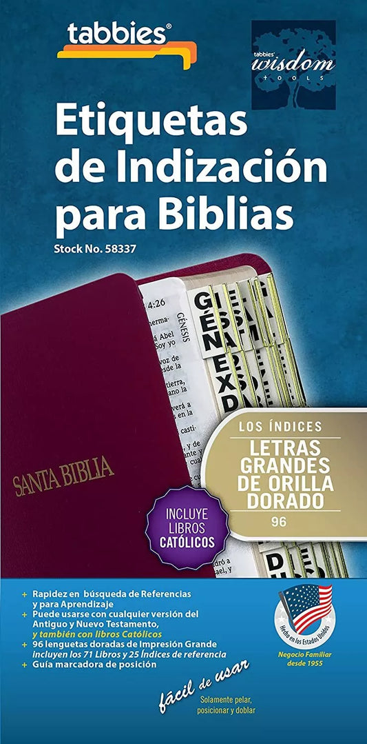 Spanish Bible Tabs (Old & New Testaments)- Gold Edge (Large Print)