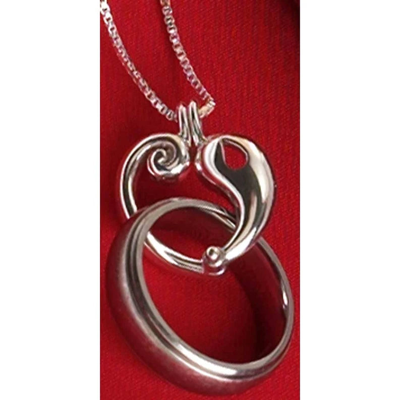 Reunion Heart Necklace Silver Plate