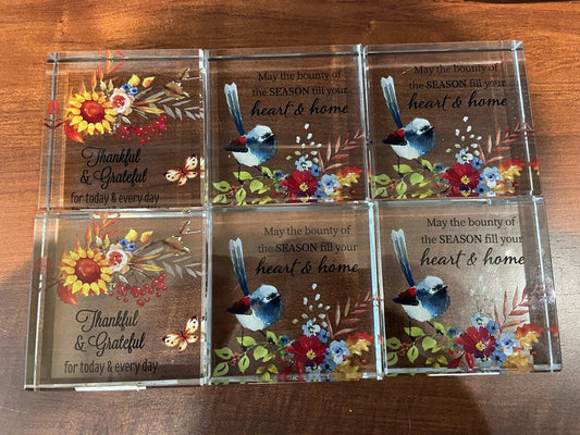Autumn Season Glass Squares