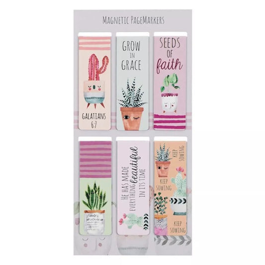 Succulent Garden Magnetic Bookmarks