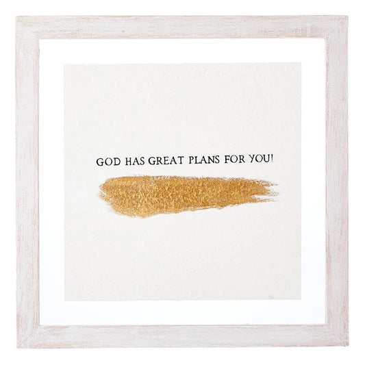 Framed Wall Art - God Has, 14"x14"
