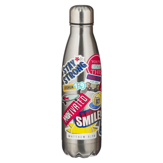 Stay Strong Kid Stainless Steel Water Bottle, 17oz