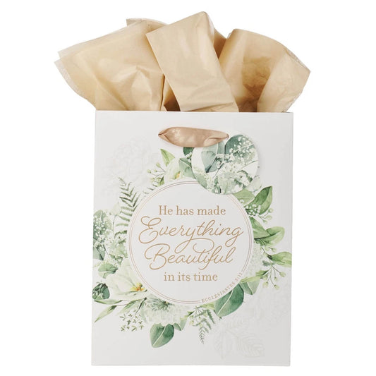 Everything Beautiful Green Wreath Medium Gift Bag